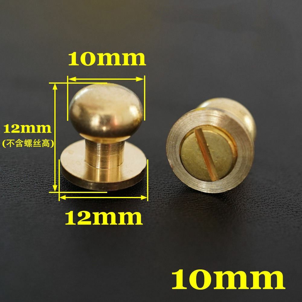 10/20/30pcs Stud Screw Round Head Solid Brass Nail Rivet Button Leathercraft diy