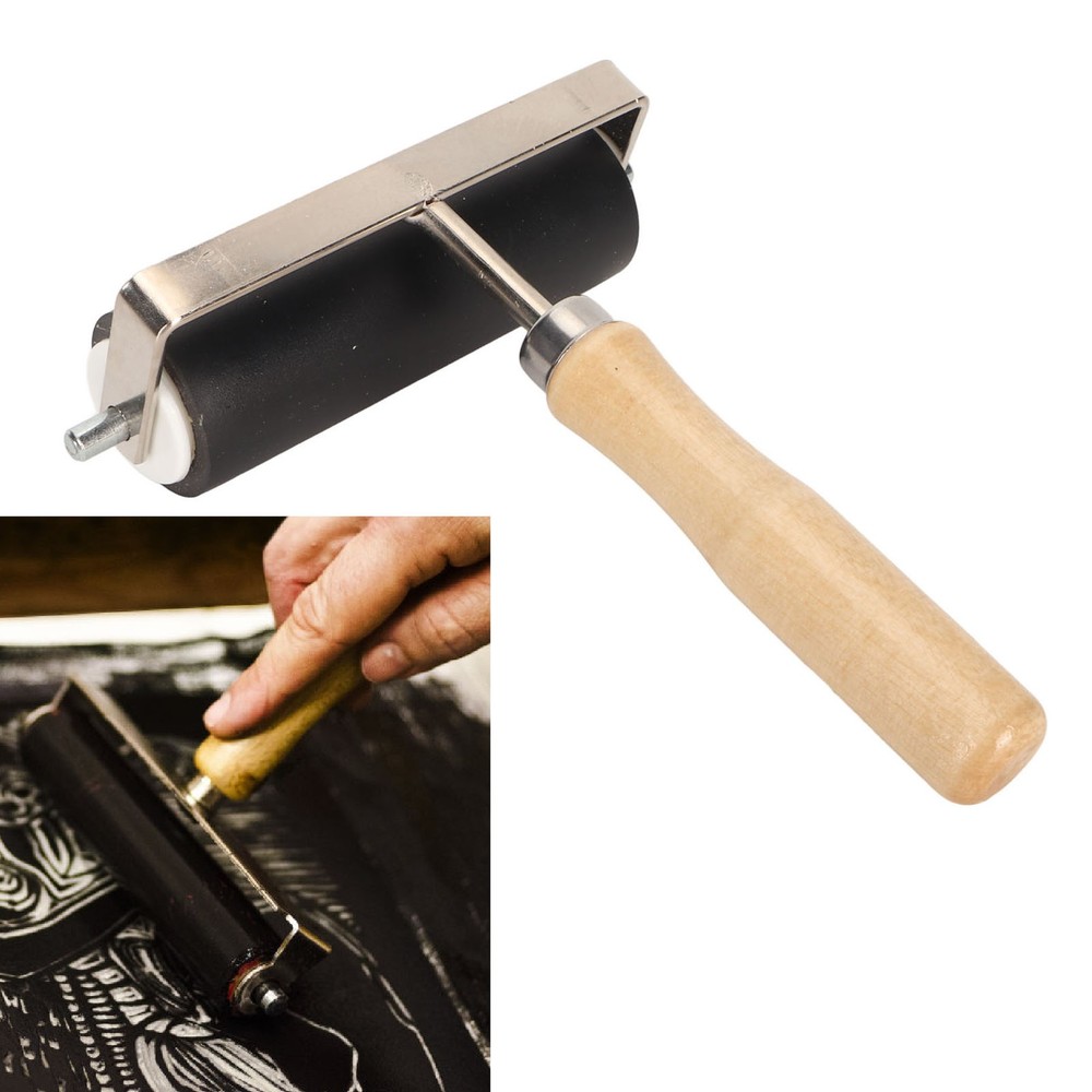 Rubber Brayer Roller Sturdy Wide Ink Roller For Printmaking Stamping