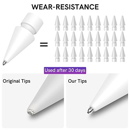 5 Pack Replacement Tips Compatible with Apple Pencil Pro/2nd White1.3mm