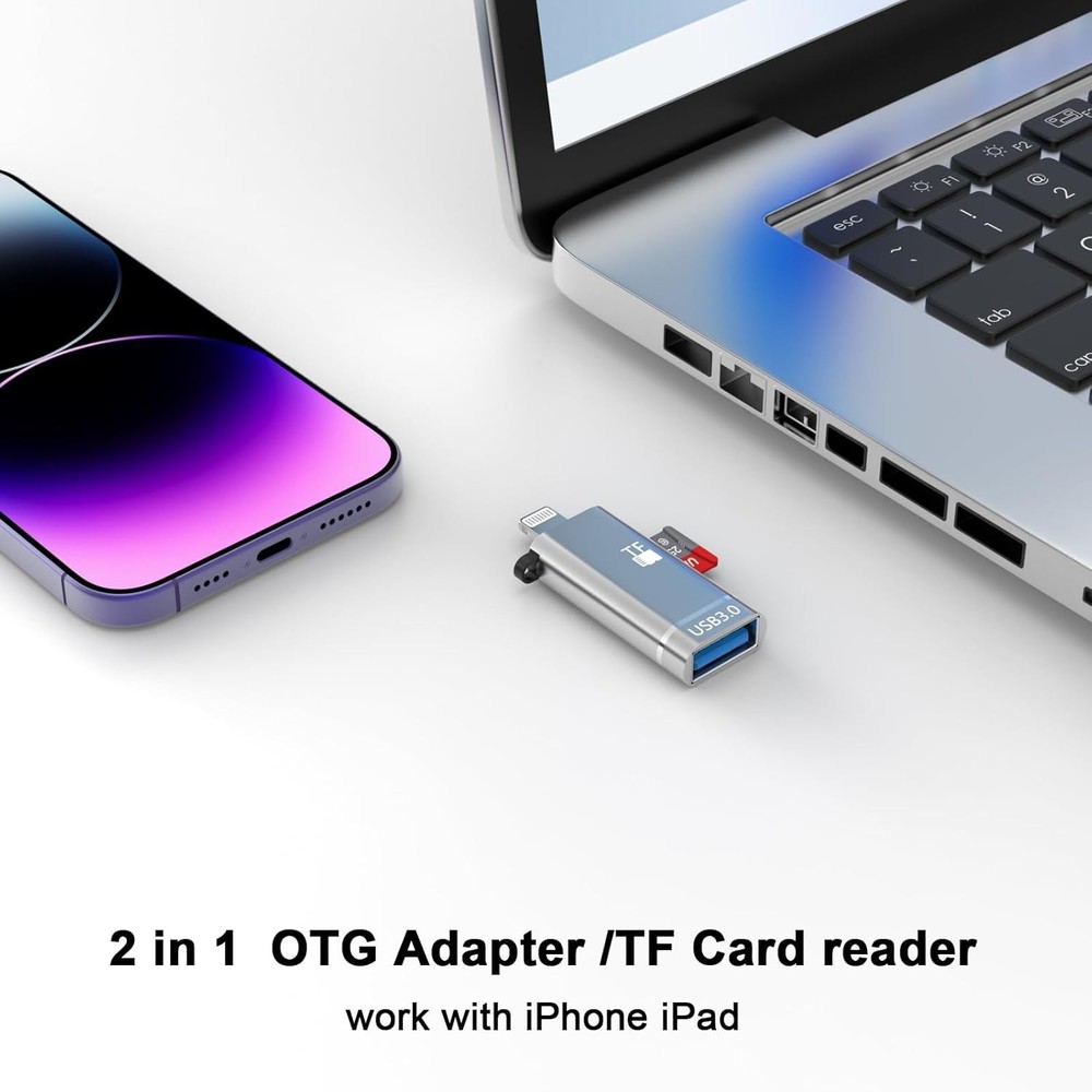 [Apple MFi Certified] SD Card Reader for iPhone iPad,Memory Card Reader with USB