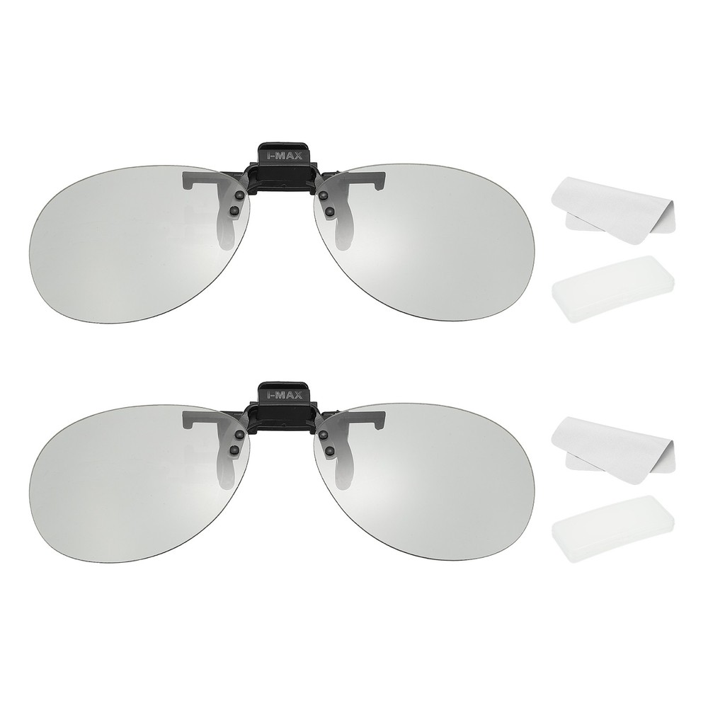 2Set Polarized Clip-on 3D Glasses, Circular Frame for Image MAXimum Movies