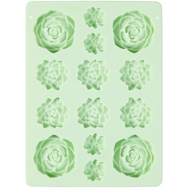 Wilton Succulents Silicone Candy Mold, 14-Cavity,1Pkg