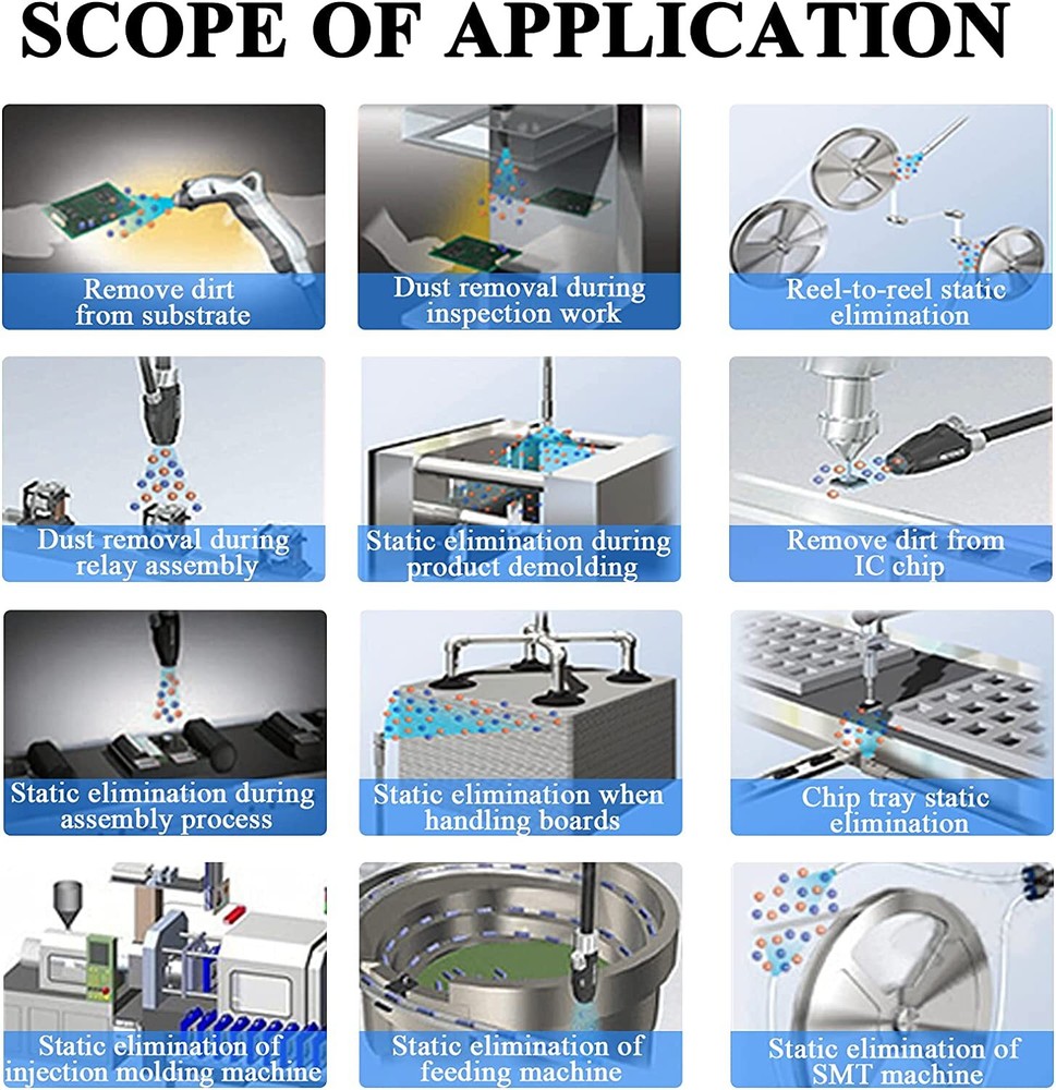 Ionizing Air Gun 7KV Anti Static Ionizer Eliminator with High Voltage Generator