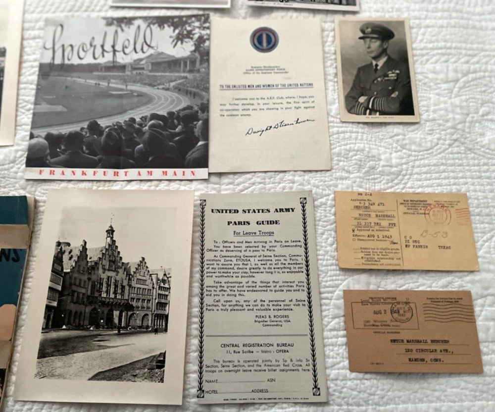 W.W. II. U.S. GI’S COLLECTION BOOKS, POSTCARDS, MAP, DOCUMENTS