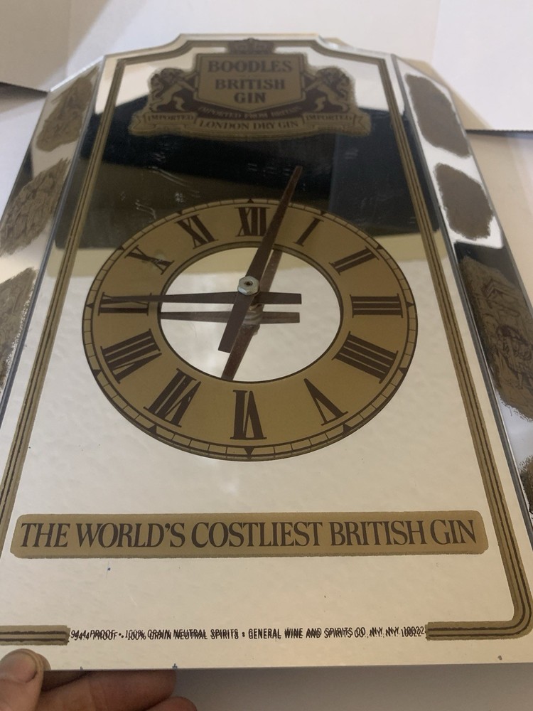 Boodles British Gin, Mirror Clock, Vintage