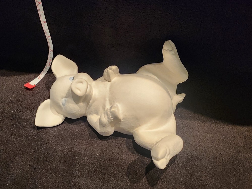 Ready to Paint Ceramic Bisque Sleeping on Back Pig
