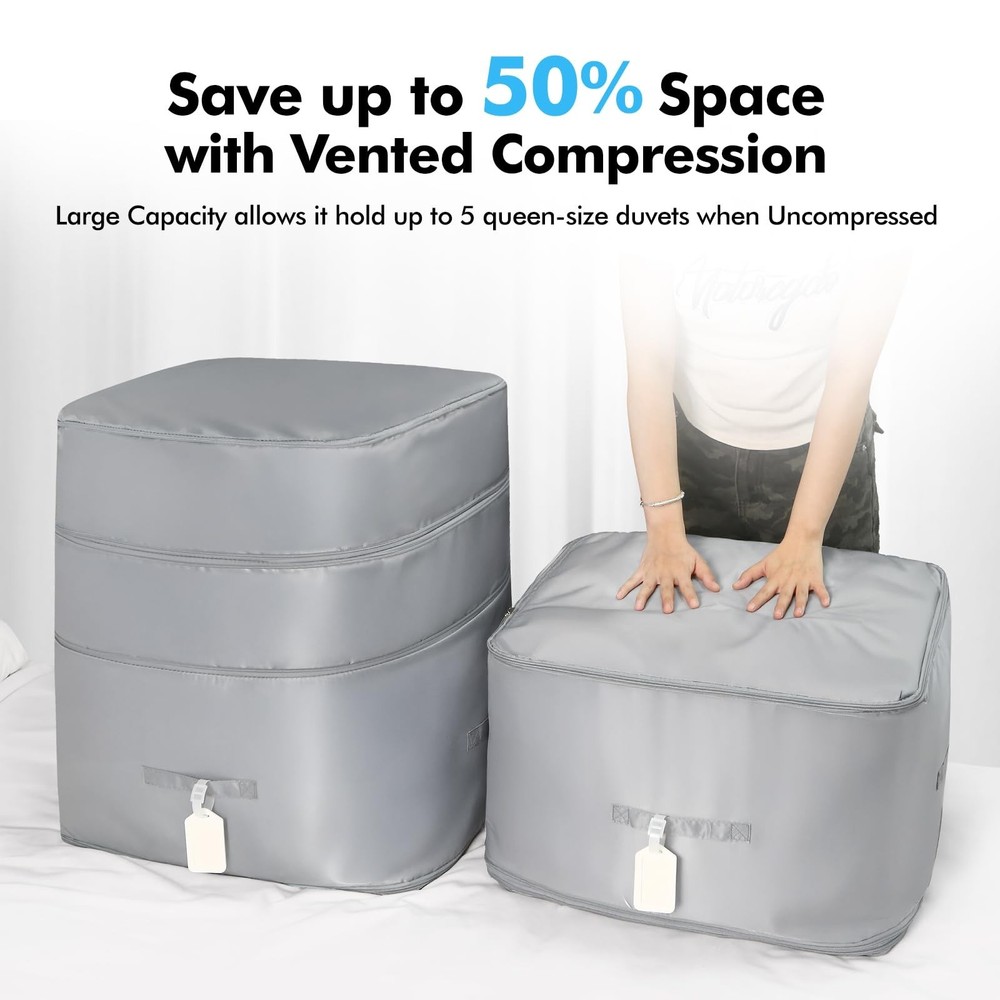 Comforter Storage Bag-Ultra Space Saving Large Self Compression Organizer for...