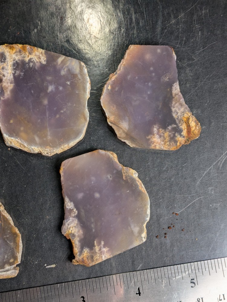 5 Purple Chalcedony Slabs, 143g