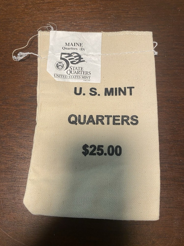 U.S. Mint Maine State Quarters Canvas Bag Empty