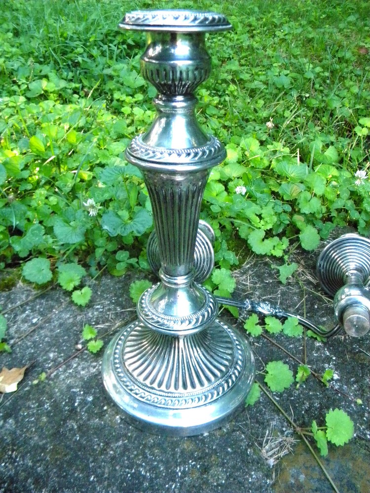 19 inch silverplate candelabra (English?)