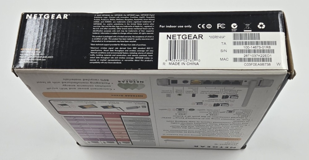 NEW - OPEN BOX Netgear Wireless - G Router - Model WGR614