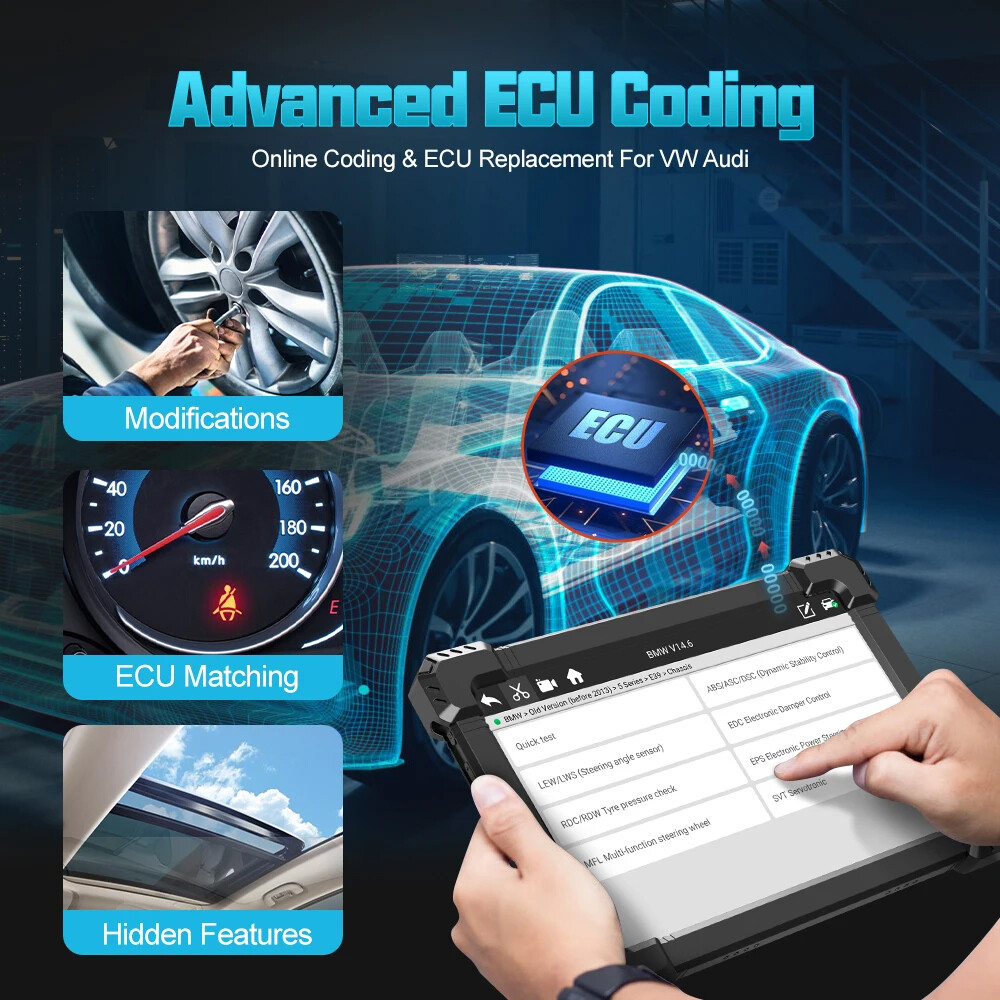 ANCEL X7 Full System Bidirectional OBD2 Scanner Car Diagnostic Tool ECU Coding