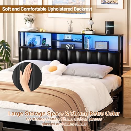 Headboard for Size Bed with Storage Headboards with Queen Black Upholstered
