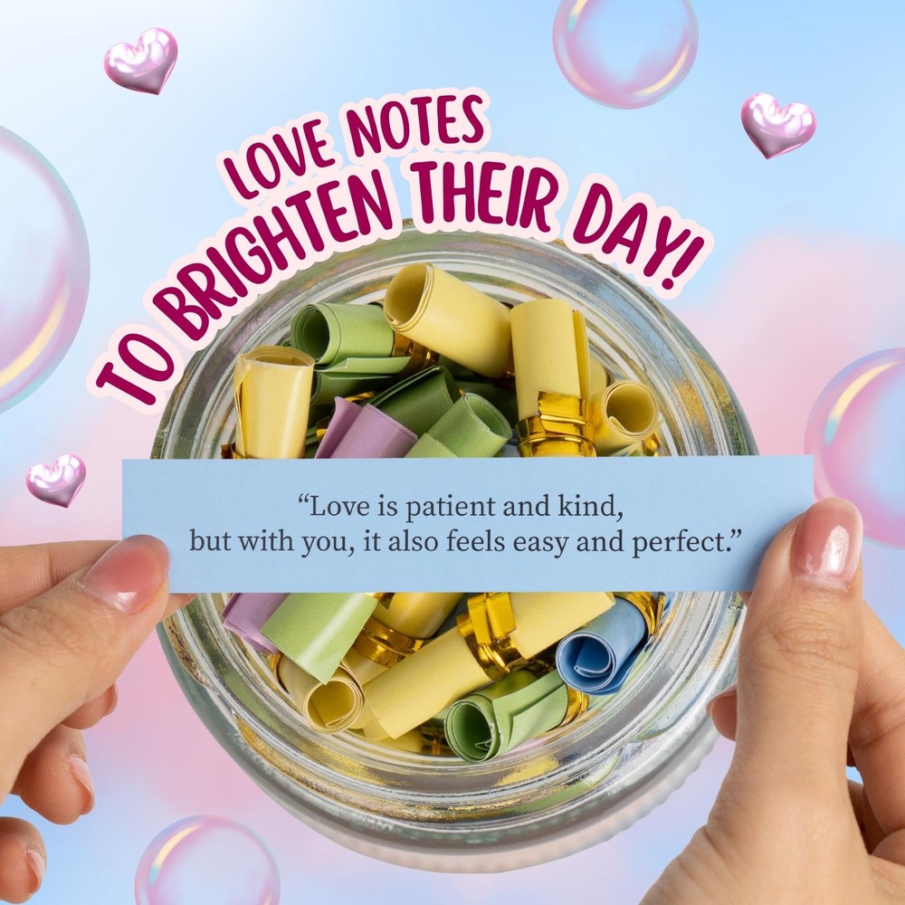 90 PCS Love Notes Jar, Long Distance Relationship Gift, Connection Jar
