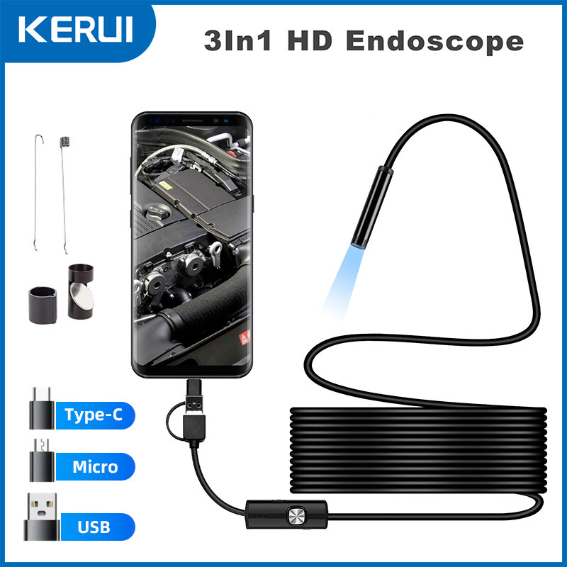 6LED USB Snake Endoscope Borescope Inspection Camera Scope for Android Type C
