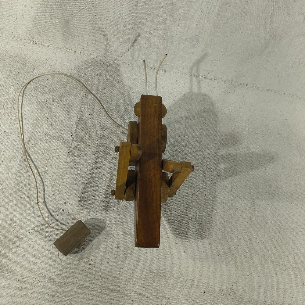 Wooden Grasshopper Vintage Pull Toy