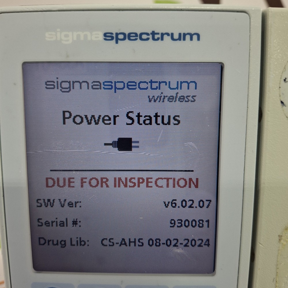 Baxter Sigma Spectrum 6.02.07 without Battery Infusion Pump