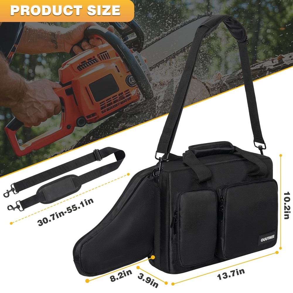 OUUTMEE Chainsaw Carrying Case, Waterproof Foldable For 8 Inch