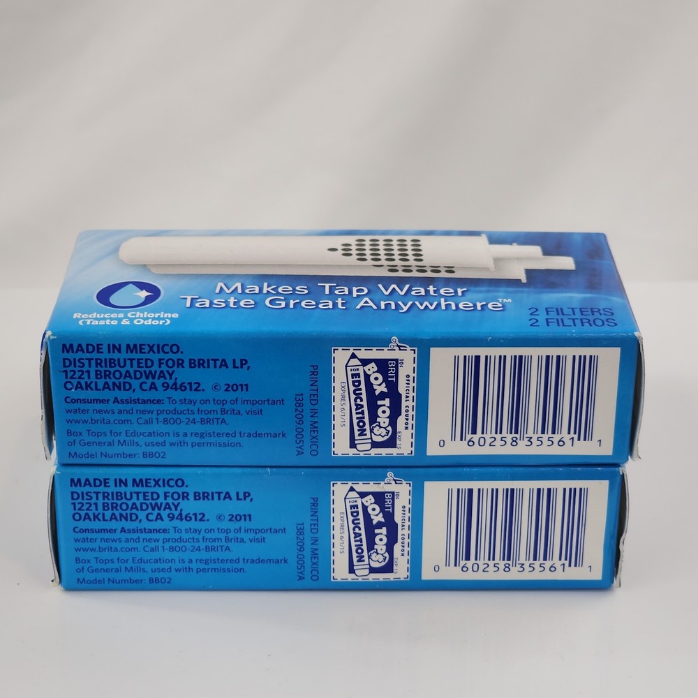 x2 Brita Soft Squeeze Water Bottle Replacement Filters 2 pack New Sealed Package