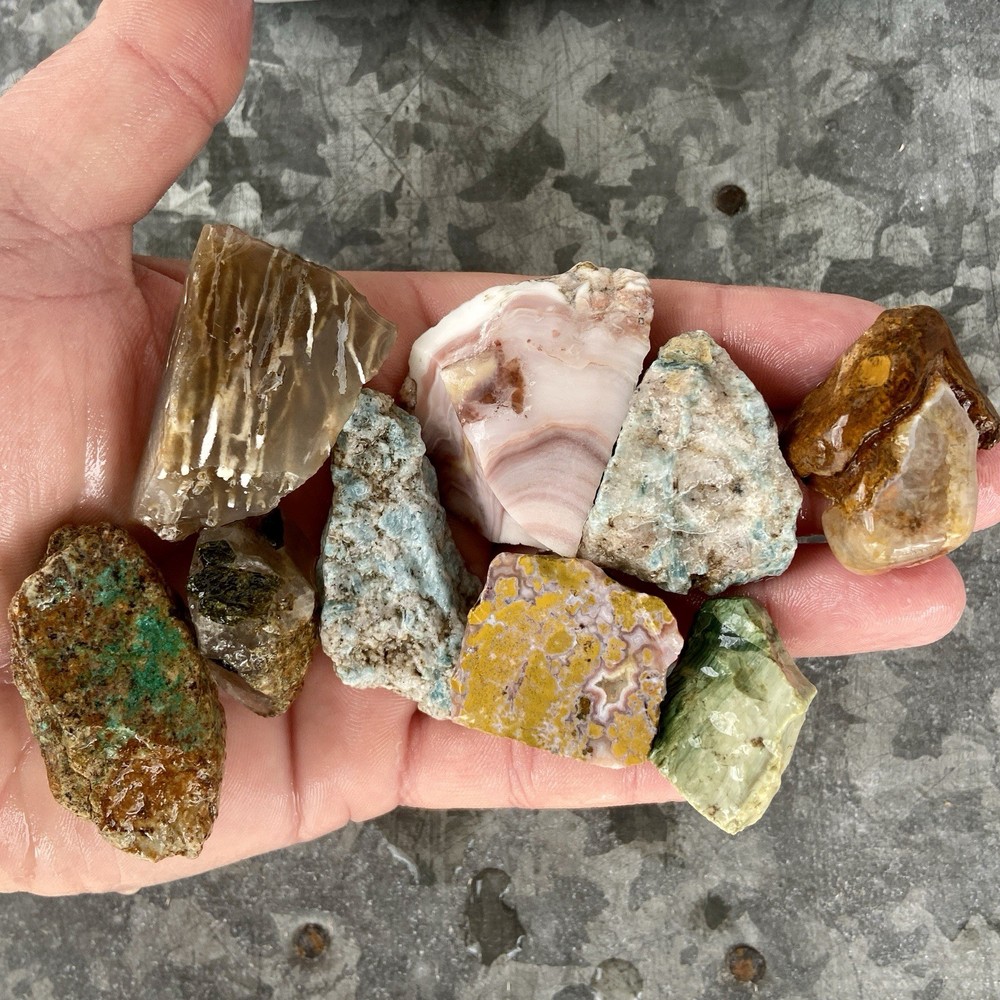 Unique Jasper Agate Rough Lot 9 Pc 7.19 Oz