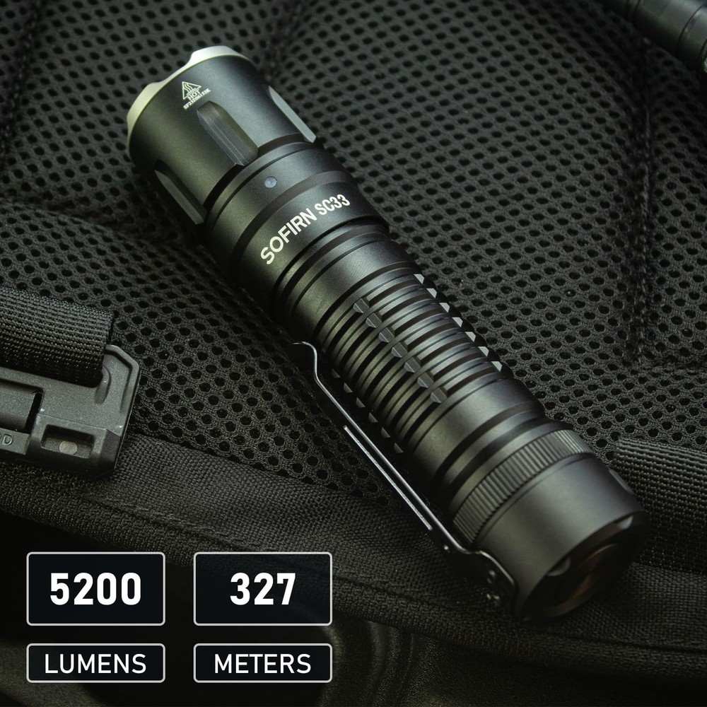 Sofirn SC33 5200Lm USB-C Rechargeable Tactical Flashlight Waterproof LED