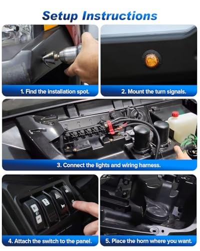 UTV Turn Signal Kit, Pre-Wired, Plug and Play UTV Blinker Kits with Hazard