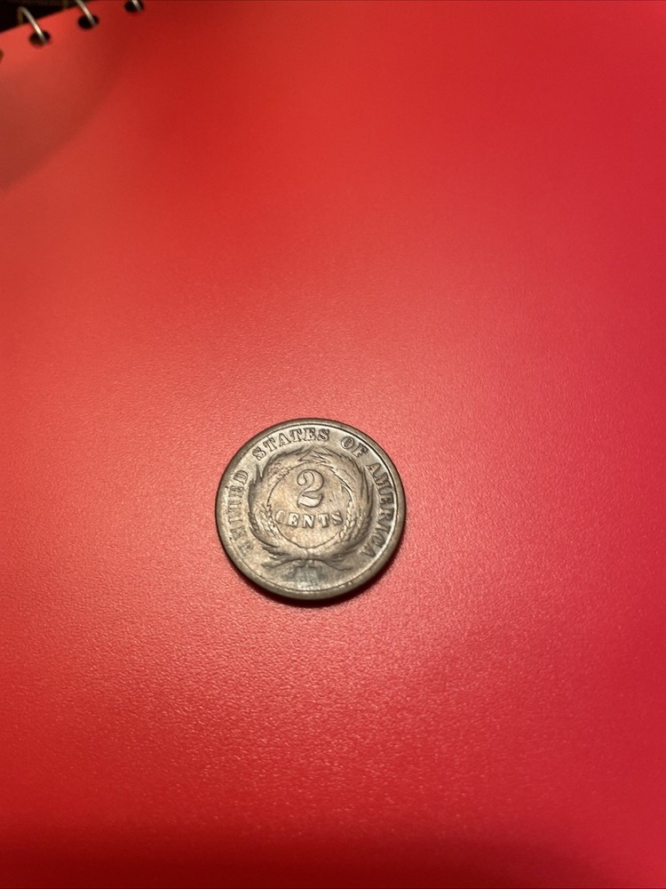 1864 Copper 2 Two Cent piece Coin