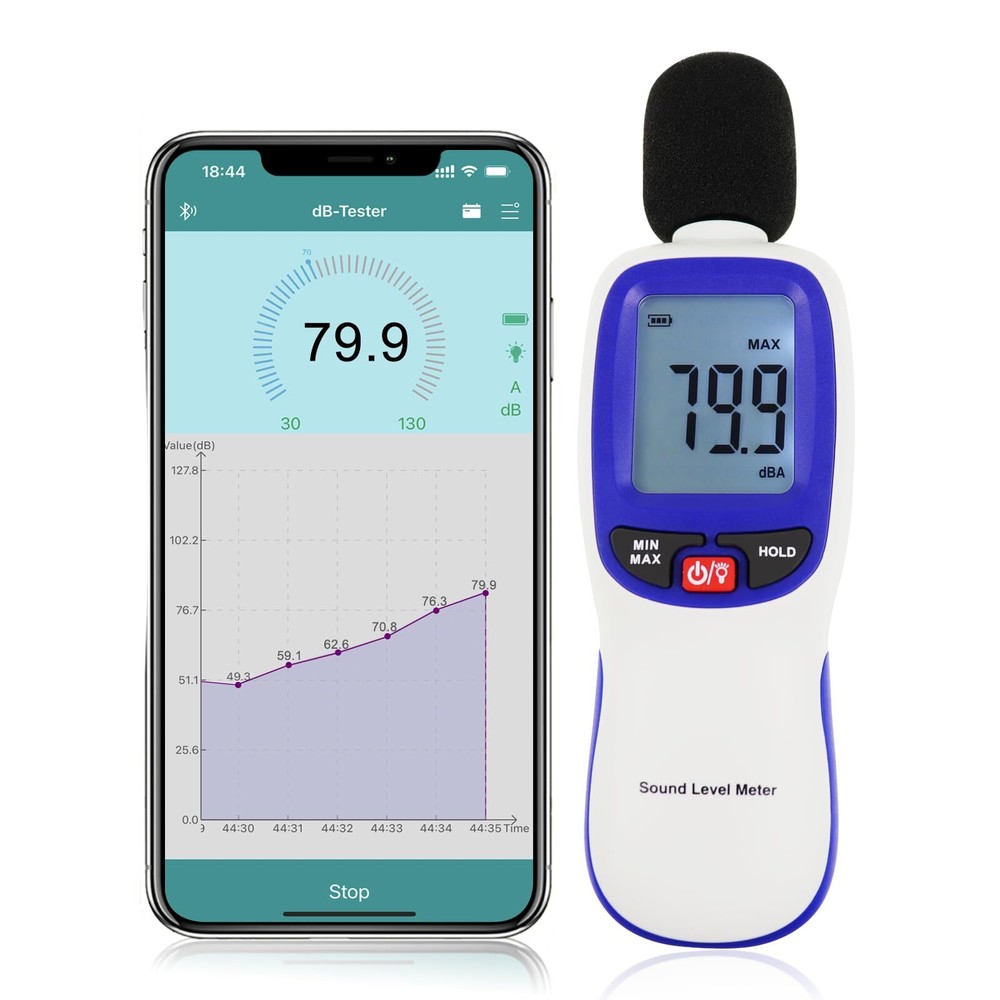 Decibel Meter Wireless Sound Decibel Meter With App Data Logging Bluetooth Porta