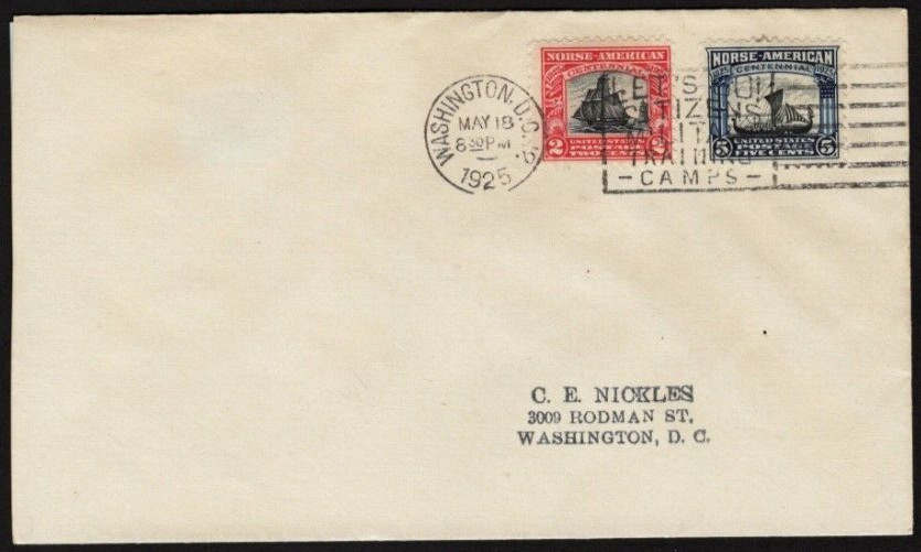 Norse American Issues FDC,  SC# 620-621, CE Nickles cover