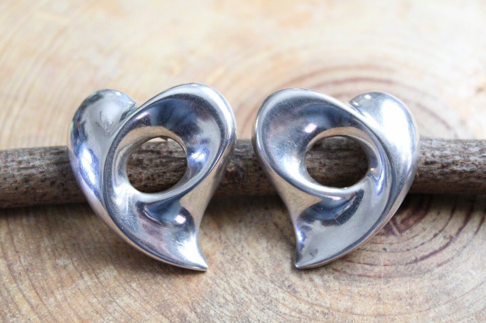 Sterling Silver Open HEART Earrings by Getco Inc.
