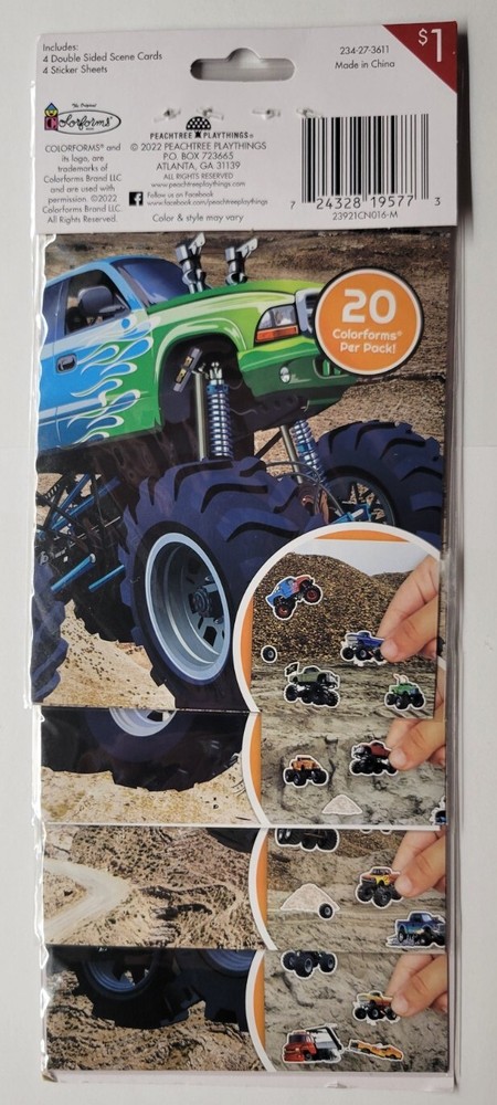 Colorforms 4-in-1 Monter Trucks Build A Scene