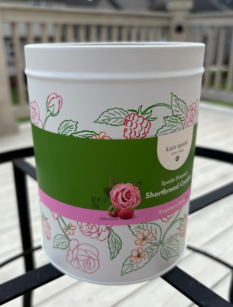Kate Spade x Target Raspberry Rose Tin Canister – Empty, Decorative Storage