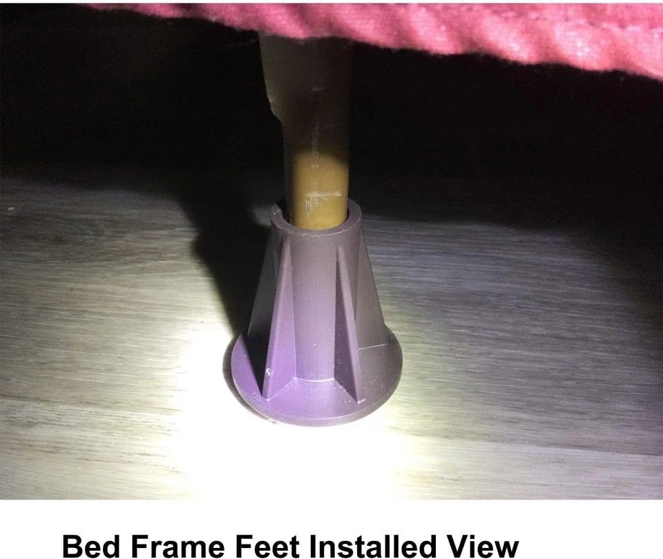 Steel Stem Bed Frame Feet to Replace Wheels. Prevent Sliding. Sturdy Bed Fram...