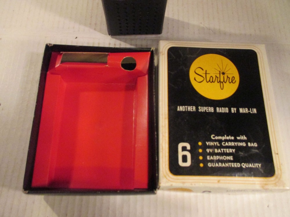 vintage Mar/Lin starfire 6 Transistor Radio src-66 box NICE