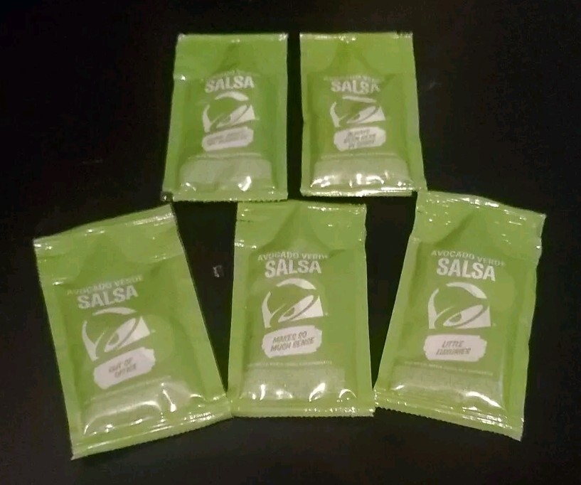 Taco Bell Packets AVOCADO VERDE SALSA Limited Release (5 PACKETS TOTAL)