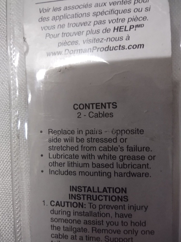 Tailgate/ Replacement Cables/ 1998-2009/ Nissan Frontier/ DORMAN/ 38541