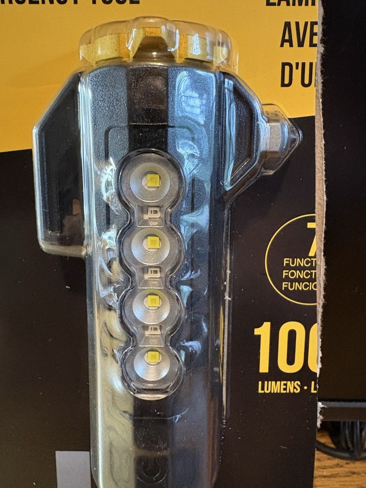 KC Auto Light Flashlight W/ Emergency Tool+Work Light+Tools+Charge Cord NIP