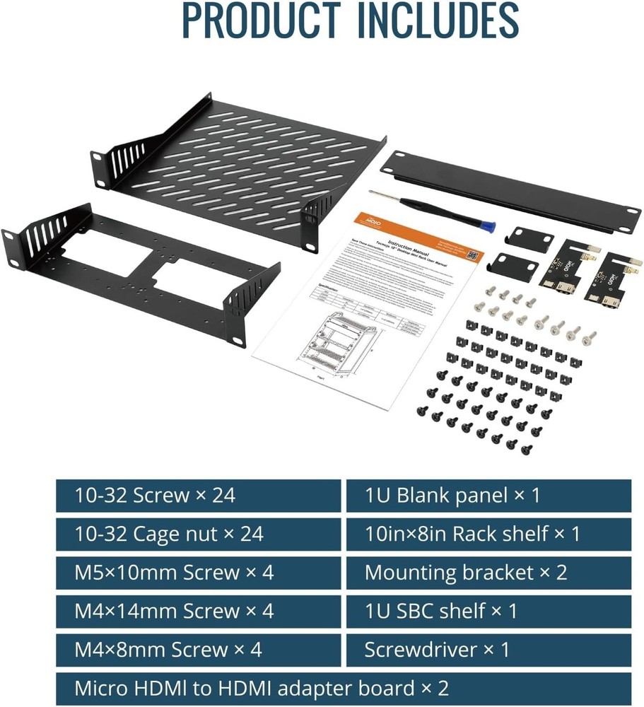 Tecmojo 6U Network Rack, 10 inch Mini Server Rack with 2 Side Translucent Pan...