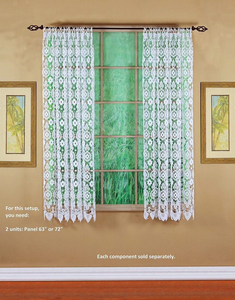Medallion Macramé Panel 63",White,48W x 63L