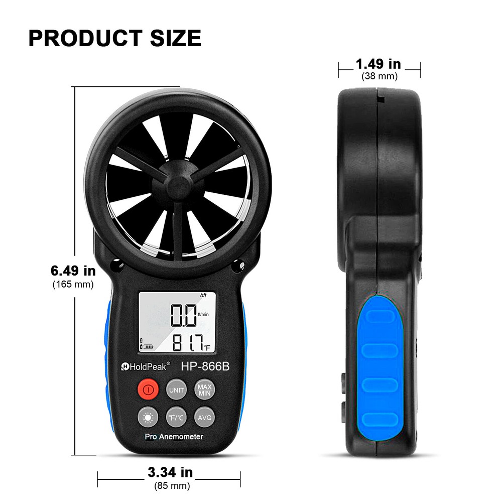 Digital Anemometer Wind Speed Meter Wind Measuring Air Flow Meter Velometer