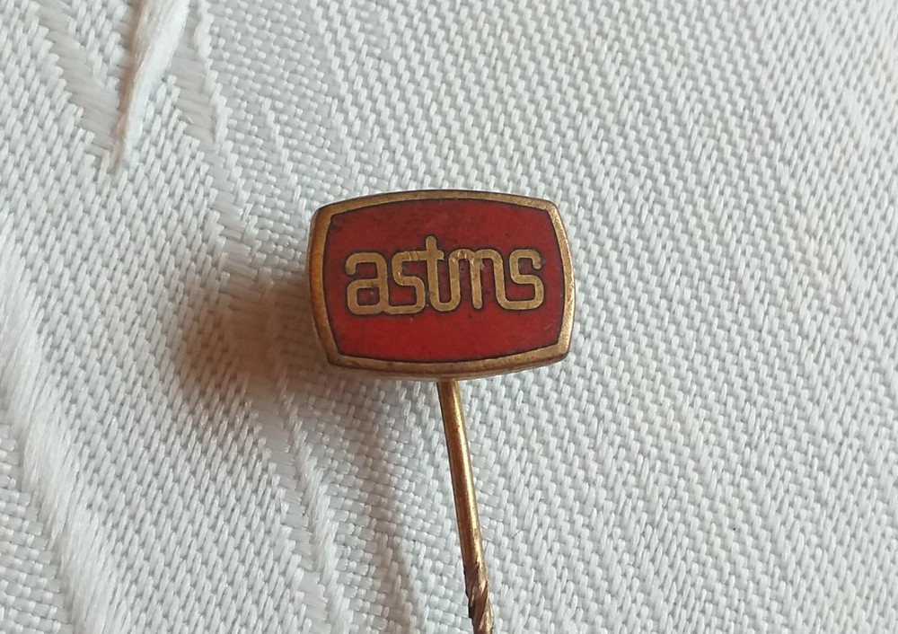 ASTMS enamel stick pin union badge