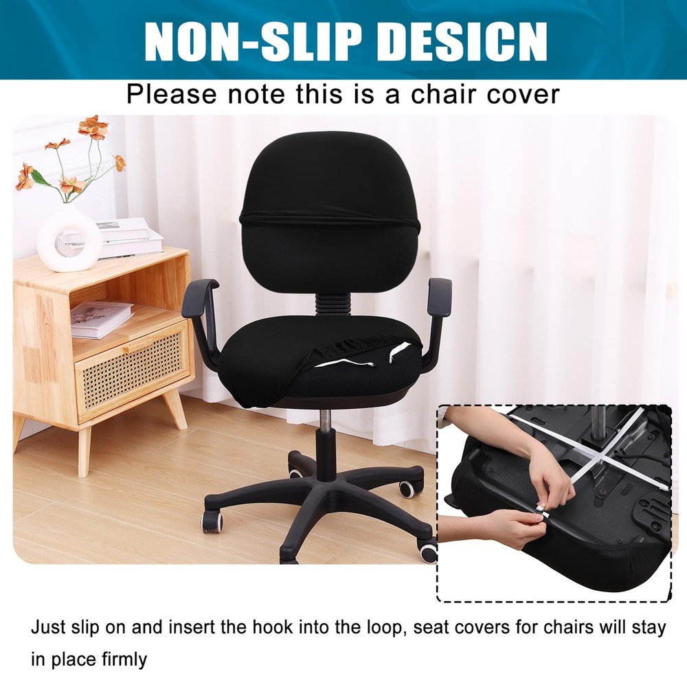 Smiry Stretch Printed Office Desk Computer Chair Cover Washable Removable