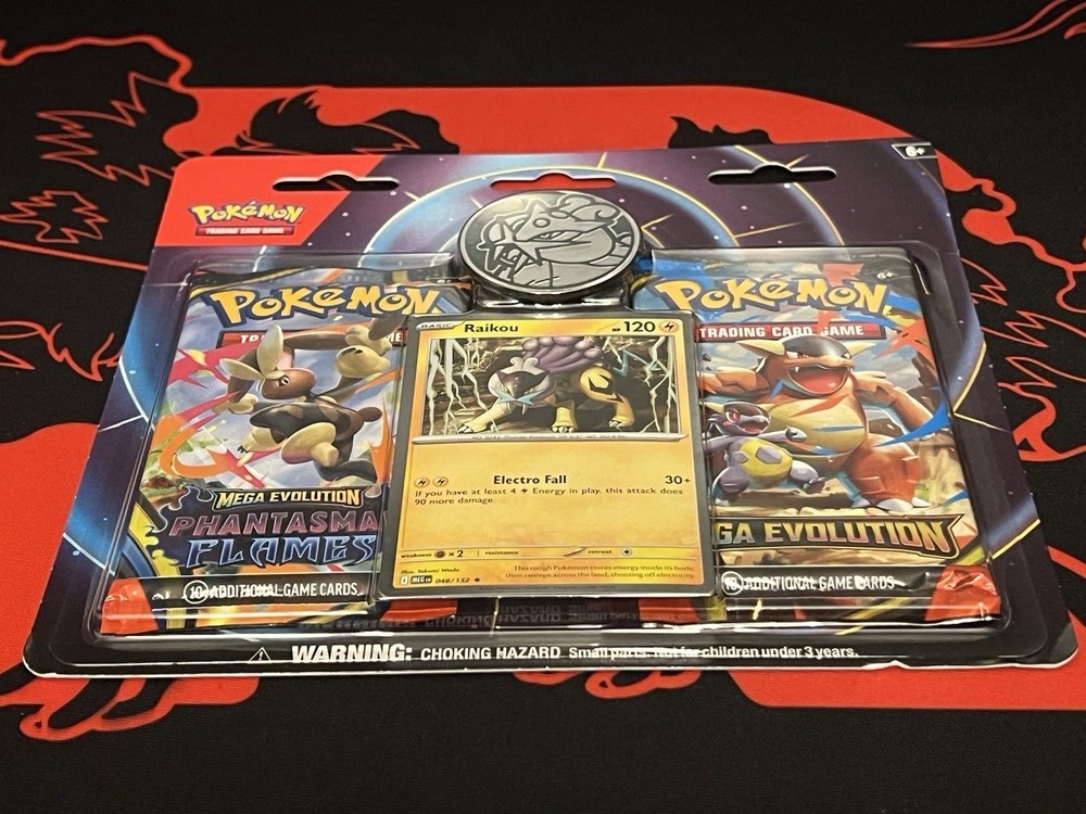 Pokémon PHANTASMAL FLAMES & MEGA EVOLUTION 2-Pack Blister - RAIKOU promo SEALED!