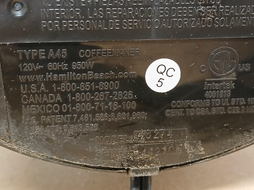 Hamilton Beach BrewStation Coffee Maker 48274 Black 12 Cup Programmable Tested