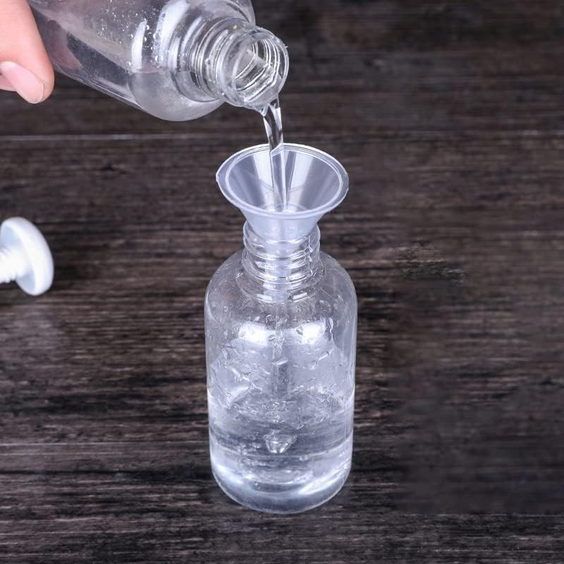 Mini Clear Polyethylene Funnel Kit - 10 Pcs Narrow Neck Funnels for Perfume, Wat