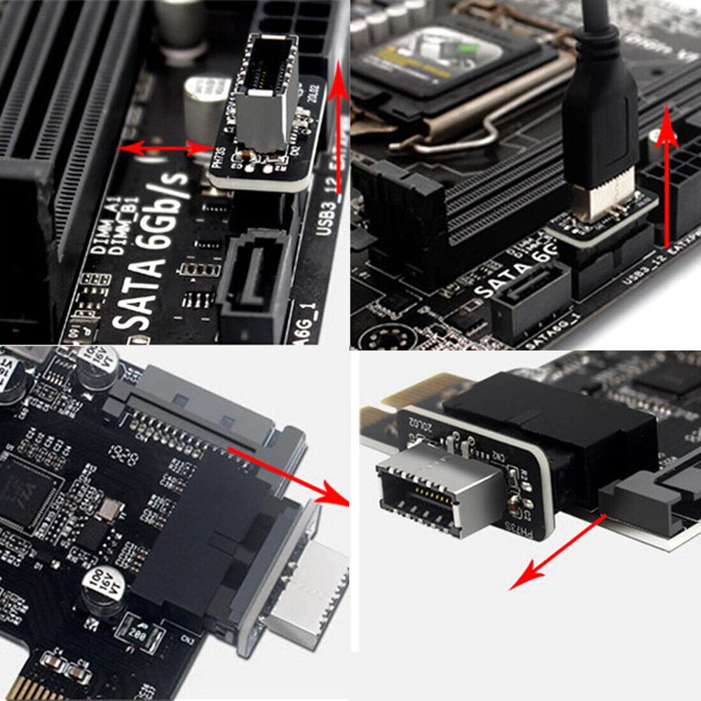 USB3.0 Internal Header to USB 3.1/3.2 Type C Front Type E Adapter 20pin to 19pin