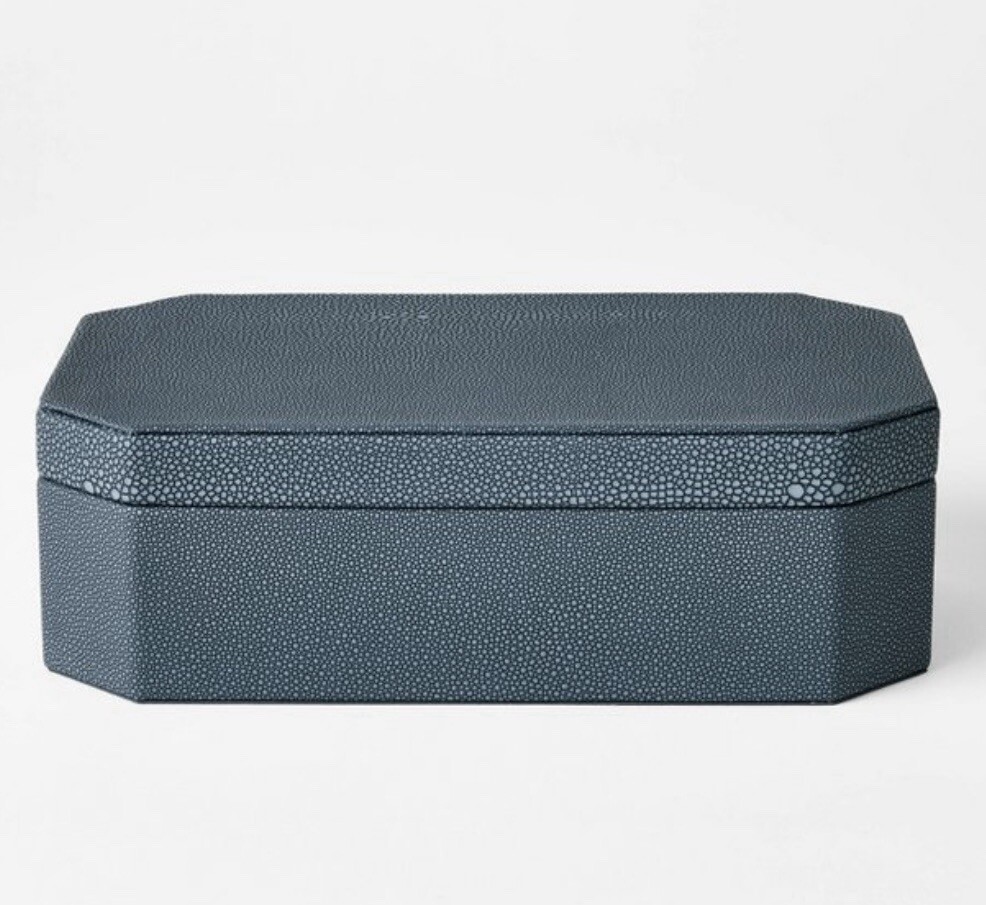 Large FAUX SHAGREEN BOX Blue STUDIO MCGEE Threshold Target HOME DECOR Storage