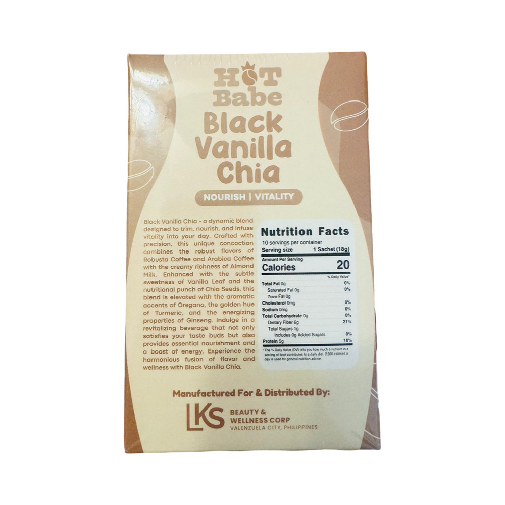 Hot Babe Black Vanilla Chia, 10 Sachets