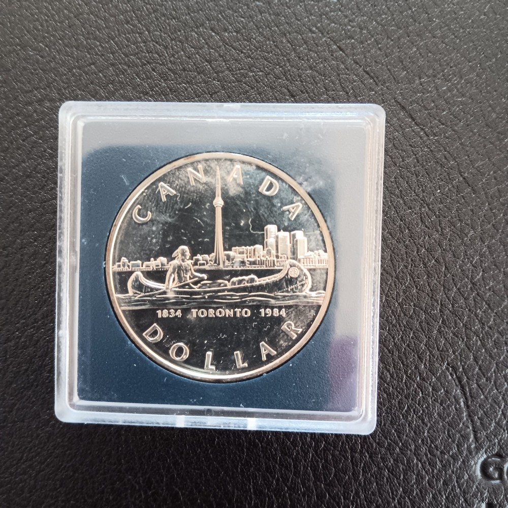 1984 Silver Dollar 150th Toronto Anniversary 50% Silver Coin