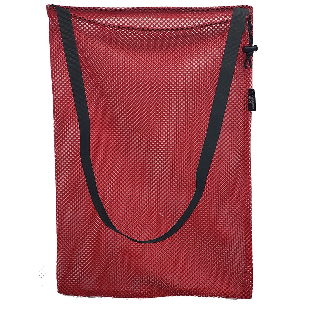 Nylon Mesh Drawstring Bag with Shoulder Strap, Approx. 15x20